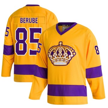 Authentic Adidas Youth Jean-Francois Berube Los Angeles Kings Classics Jersey - Gold