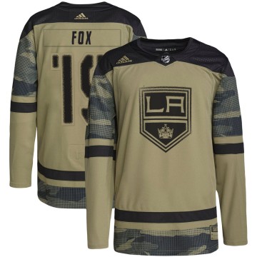 Authentic Adidas Youth Jim Fox Los Angeles Kings Military Appreciation Practice Jersey - Camo