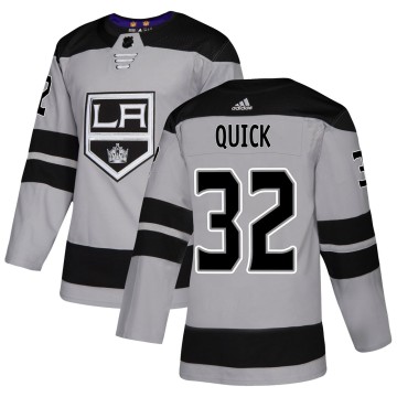 Authentic Adidas Youth Jonathan Quick Los Angeles Kings Alternate Jersey - Gray