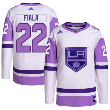 Authentic Adidas Youth Kevin Fiala Los Angeles Kings Hockey Fights Cancer Primegreen Jersey - White/Purple