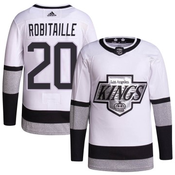 Authentic Adidas Youth Luc Robitaille Los Angeles Kings 2021/22 Alternate Primegreen Pro Player Jersey - White