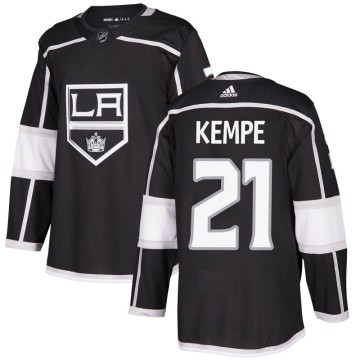 Authentic Adidas Youth Mario Kempe Los Angeles Kings Home Jersey - Black