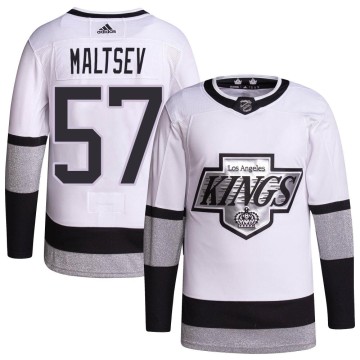 Authentic Adidas Youth Mikhail Maltsev Los Angeles Kings 2021/22 Alternate Primegreen Pro Player Jersey - White