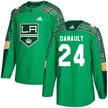 Authentic Adidas Youth Phillip Danault Los Angeles Kings St. Patrick's Day Practice Jersey - Green