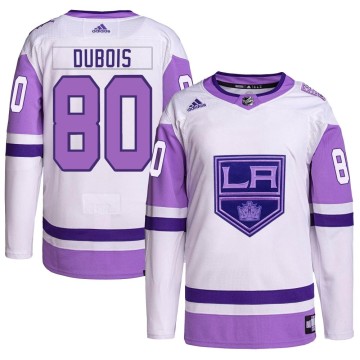 Authentic Adidas Youth Pierre-Luc Dubois Los Angeles Kings Hockey Fights Cancer Primegreen Jersey - White/Purple