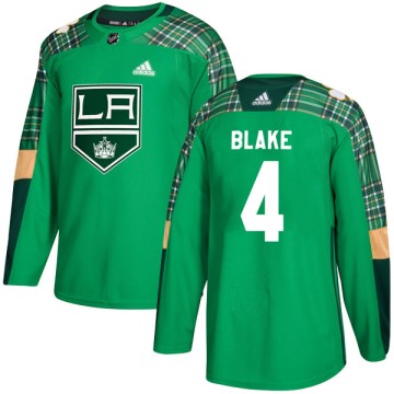 Authentic Adidas Youth Rob Blake Los Angeles Kings St. Patrick's Day Practice Jersey - Green