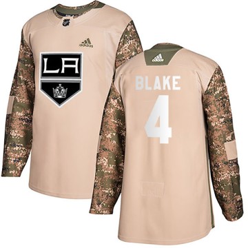Authentic Adidas Youth Rob Blake Los Angeles Kings Veterans Day Practice Jersey - Camo