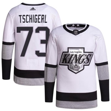 Authentic Adidas Youth Sean Tschigerl Los Angeles Kings 2021/22 Alternate Primegreen Pro Player Jersey - White