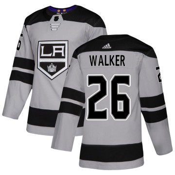 Authentic Adidas Youth Sean Walker Los Angeles Kings Alternate Jersey - Gray