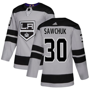 Authentic Adidas Youth Terry Sawchuk Los Angeles Kings Alternate Jersey - Gray