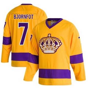 Authentic Adidas Youth Tobias Bjornfot Los Angeles Kings Classics Jersey - Gold