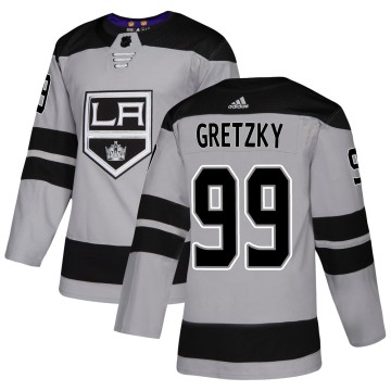 Authentic Adidas Youth Wayne Gretzky Los Angeles Kings Alternate Jersey - Gray