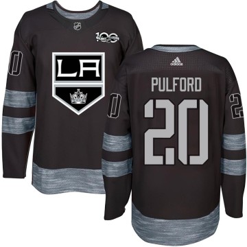 Authentic Men's Bob Pulford Los Angeles Kings 1917-2017 100th Anniversary Jersey - Black