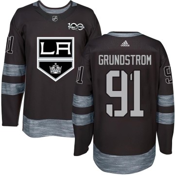 Authentic Men's Carl Grundstrom Los Angeles Kings 1917-2017 100th Anniversary Jersey - Black
