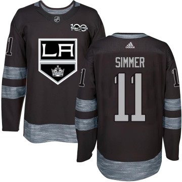Authentic Men's Charlie Simmer Los Angeles Kings 1917-2017 100th Anniversary Jersey - Black
