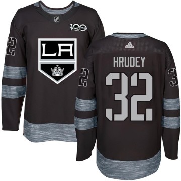 Authentic Men's Kelly Hrudey Los Angeles Kings 1917-2017 100th Anniversary Jersey - Black