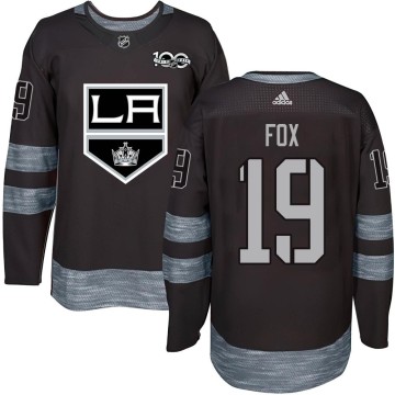 Authentic Youth Jim Fox Los Angeles Kings 1917-2017 100th Anniversary Jersey - Black