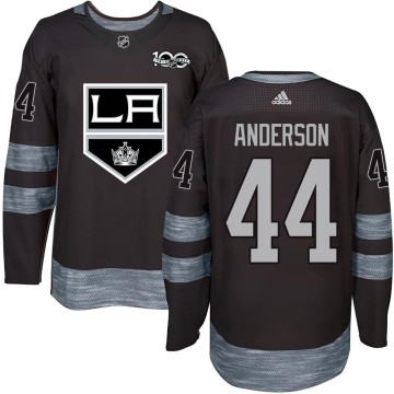 Authentic Youth Mikey Anderson Los Angeles Kings 1917-2017 100th Anniversary Jersey - Black